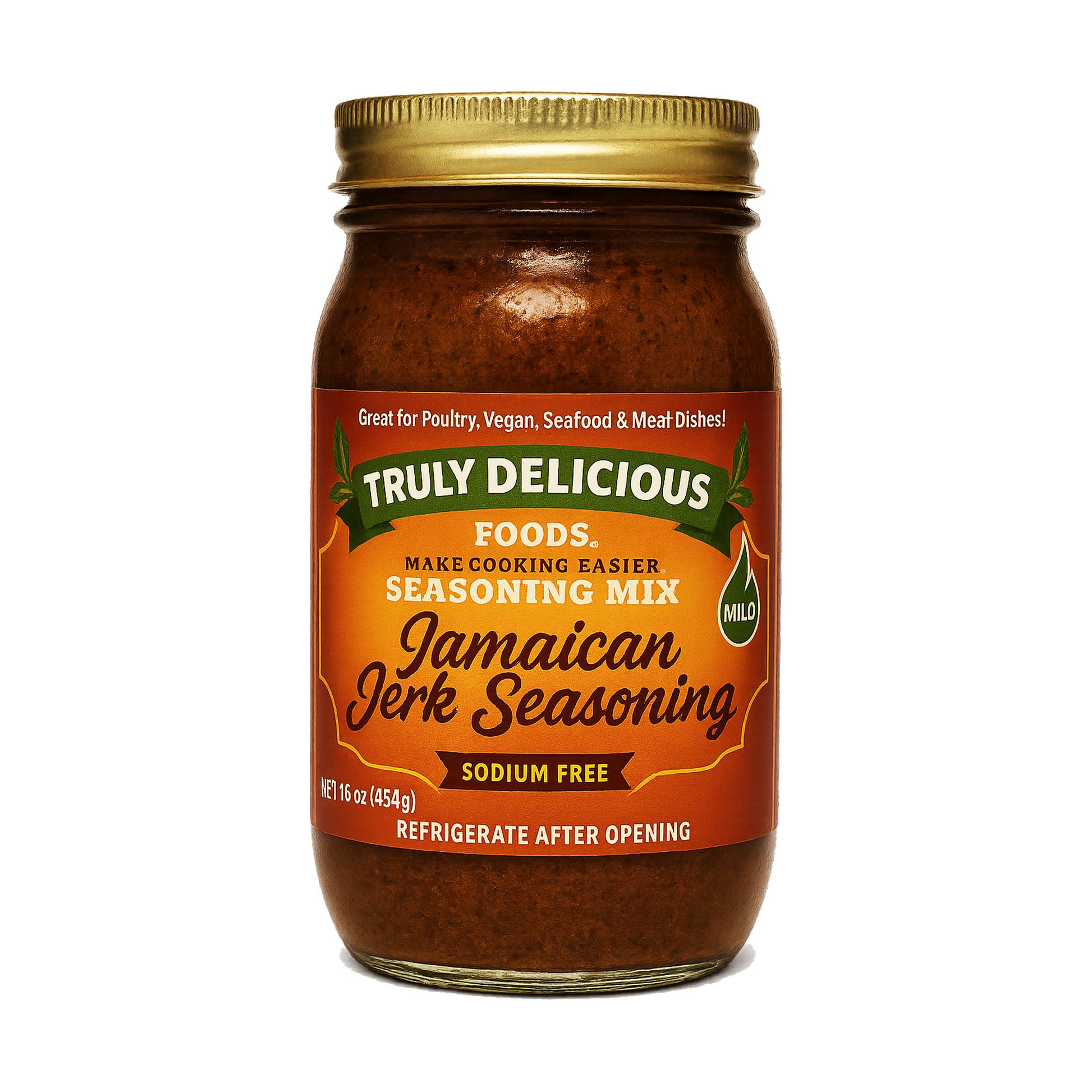 Jamaican jerk mild seasoning on a white background