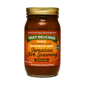 Jamaican jerk mild seasoning on a white background