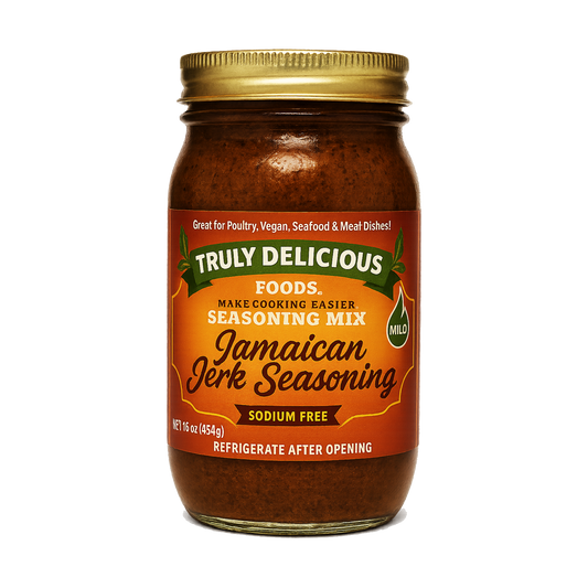 Jamaican jerk mild seasoning on a white background
