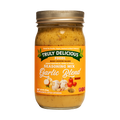 Jar of Truly Delicious Foods Garlic Blend seasoning mix on a white background