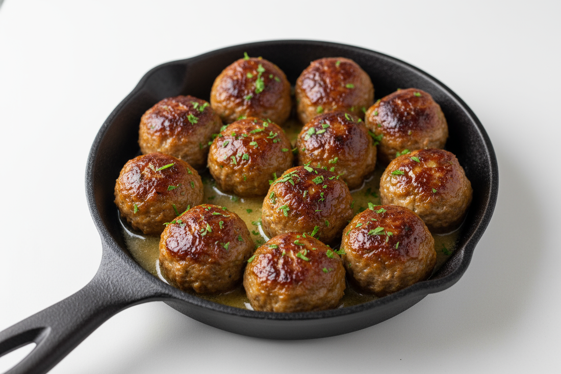 Meatballs in Properly Shaped Skillet