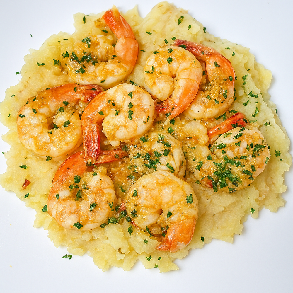 Garlic Shrimp & Mashed Potatoes